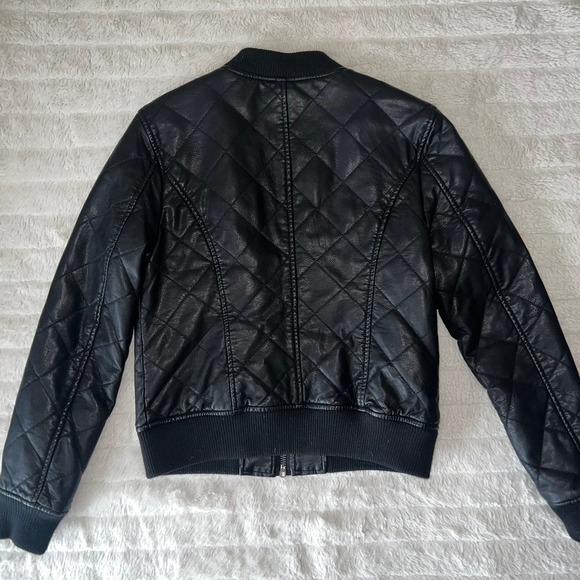GUESS Faux Leather Quilted Bomber Jacket - Picture 6 of 12
